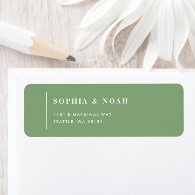 Étiquette Simple Pistachio Modern Mariage Adresse de retour (En situation)