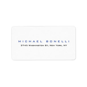 Étiquette Simple Plain Legible Blue White