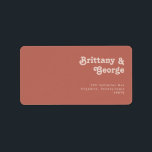 Étiquette Simple Rétro Ancien Rose Mariage RSVP Adresse de r<br><div class="desc">Cette étiquette d'adresse de retour RSVP de mariage rétro simple et ancien rose est parfaite pour votre mariage classique de tonalités de terre vintage funky. L'aménagement comprend une police boho rustique hippie minimaliste. La palette neutre de couleurs du désert du sud-ouest et le lettrage bohème terreux du milieu du siècle...</div>