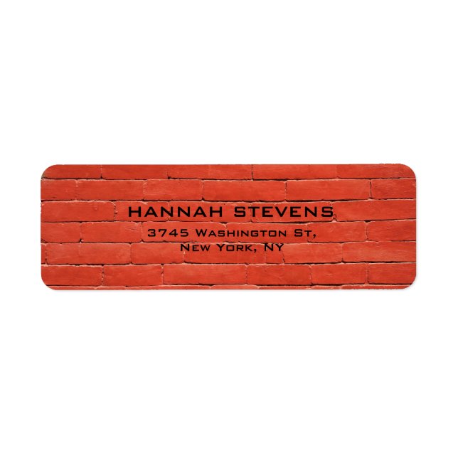 Étiquette Simple Rouge simple Mur orange élégant Moderne (Devant)