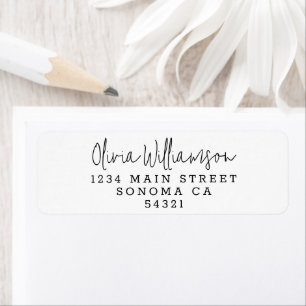 Étiquette Simple Script Simple Minimal Modern Return Adresse