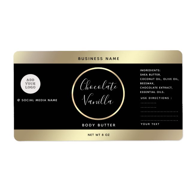 Étiquette Simple typographie moderne logo de cosmétique en o (Devant)