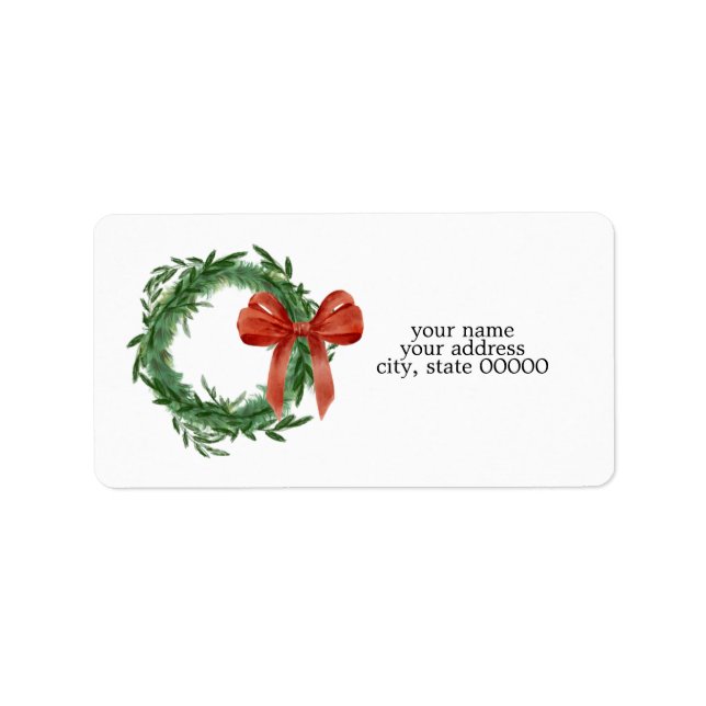 Étiquette Simple Wreath Address Labels (Devant)