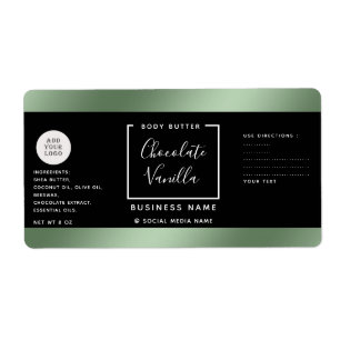 Étiquette Simples typographie lux noir vert cosmétique logo