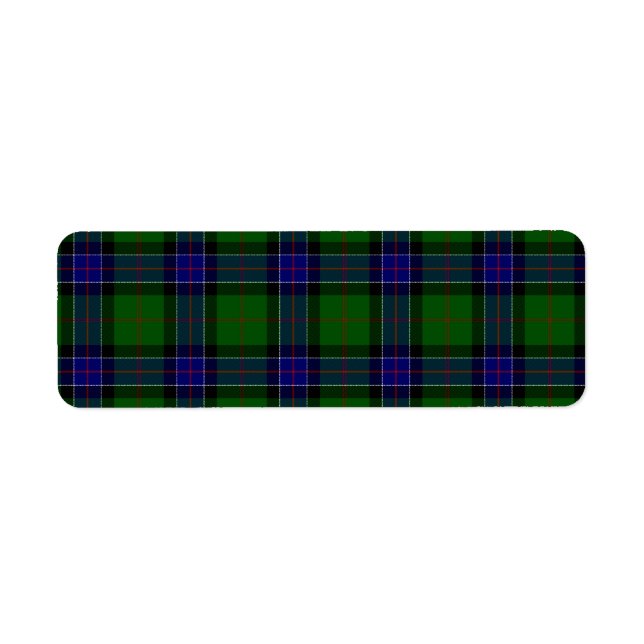Étiquette Sinclair tartan bleu vert plaid (Devant)