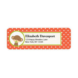 Étiquette Singe de bébé mignonne avec une Pacificateur en Po