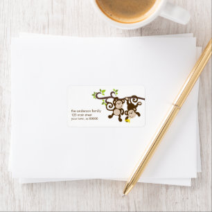 Étiquette Singes mignons