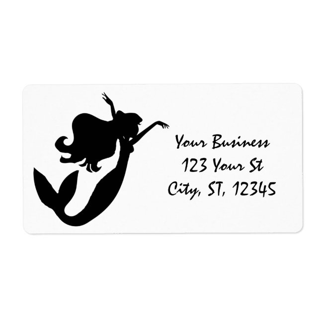 Étiquette Sirène à bord noir/blanc Thunder_Cove (Devant)