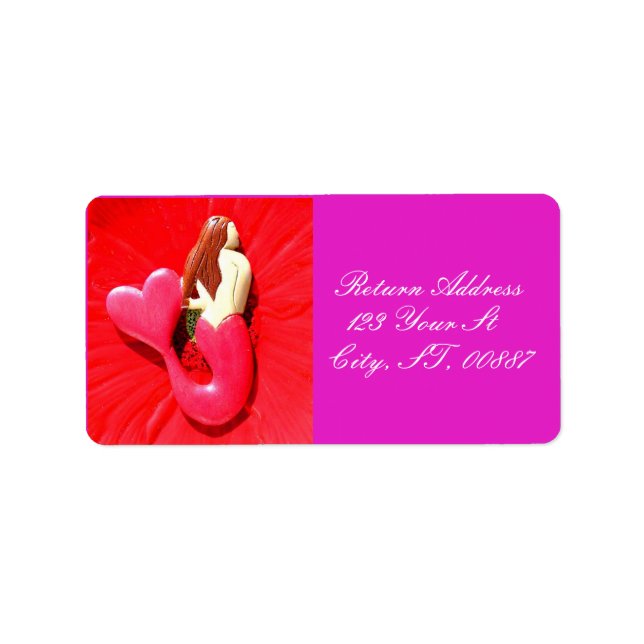 Étiquette sirène à queue rouge (Devant)