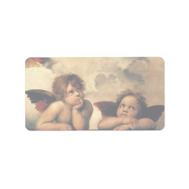 Étiquette Sistine Madonna Angels par Raphael Sanzio (Devant)