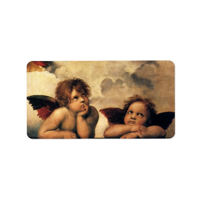 Étiquette Sistine Madonna Angels par Raphael Sanzio (Devant)