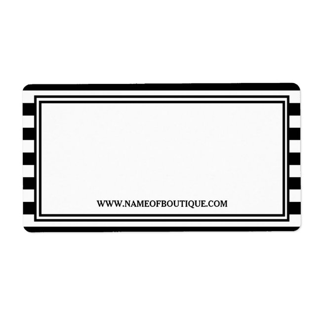 Étiquette Site tendance Black White Stripes Hair Salon (Devant)