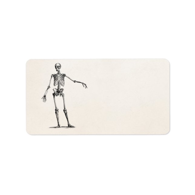 Étiquette Skeleton Retro Anatomy Skeletons des années 1800 v (Devant)