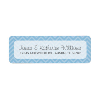 Étiquette Sky Blue Chevron Stripes Mariage moderne