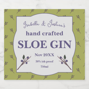 Étiquette Sloe Gin fait maison