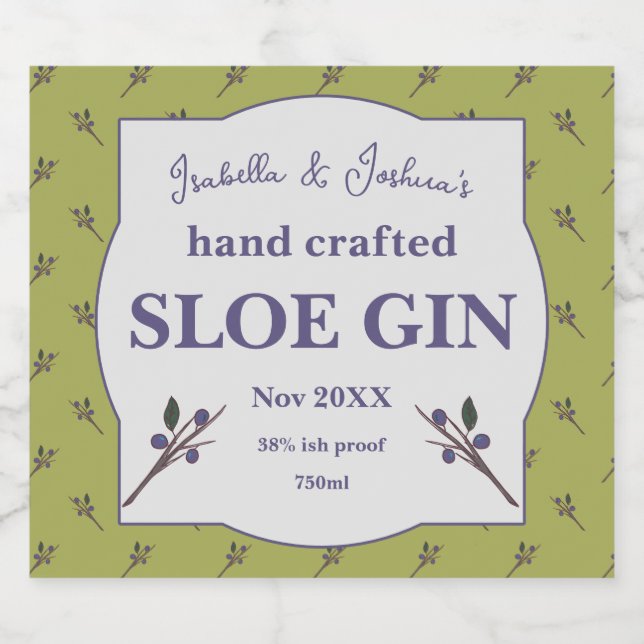 Étiquette Sloe Gin fait maison (Étiquettes simples)