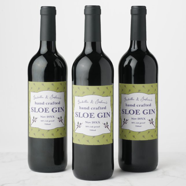 Étiquette Sloe Gin fait maison (Bouteilles)