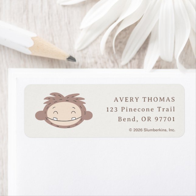 Étiquette Slumberkins l'anniversaire de Bigfoot (En situation)