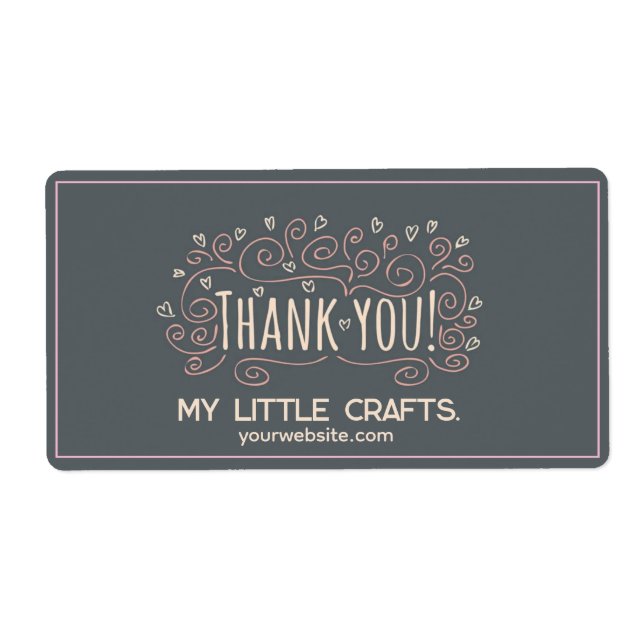 Étiquette Small business thank you script typography (Devant)