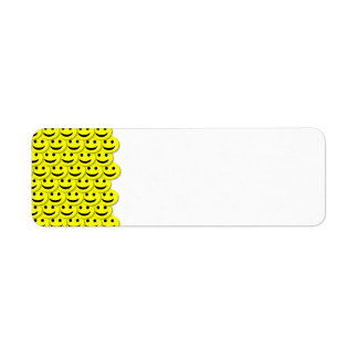 ÉTIQUETTE SMILE FACE DE DESSINS ANIMÉS NOIRES JAUNES