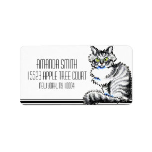 Étiquette Smoking d'Art™ de -Laisse de chat tigré de