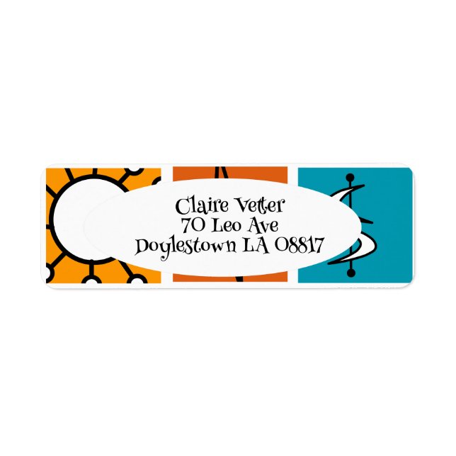 Étiquette Smorgasbord moderne du milieu du siècle (Devant)