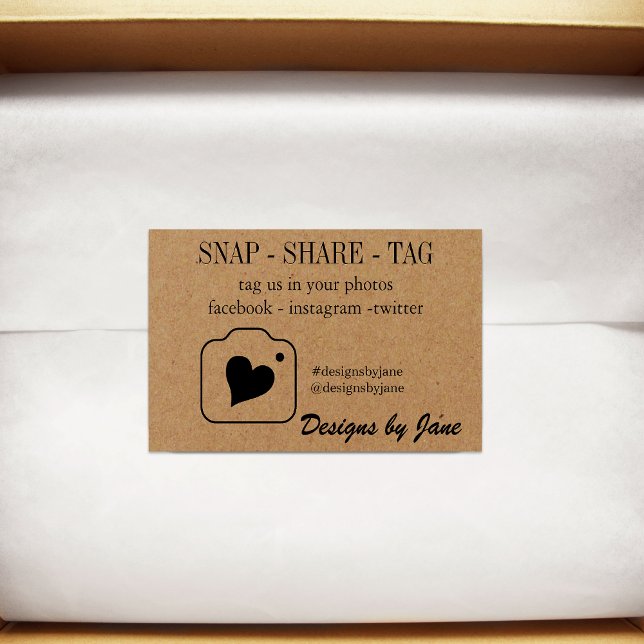 Étiquette Snap Share Kraft pour petites entreprise (Créateur téléchargé)