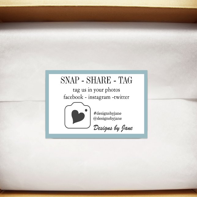 Étiquette Snap Share pour petite entreprise (Créateur téléchargé)