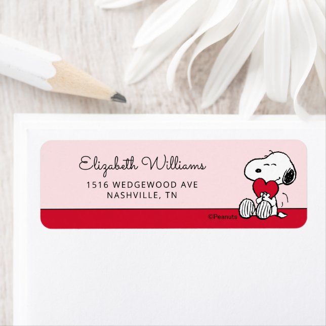 Étiquette Snoopy | Little Sweetheart Baby Shower Label (En situation)