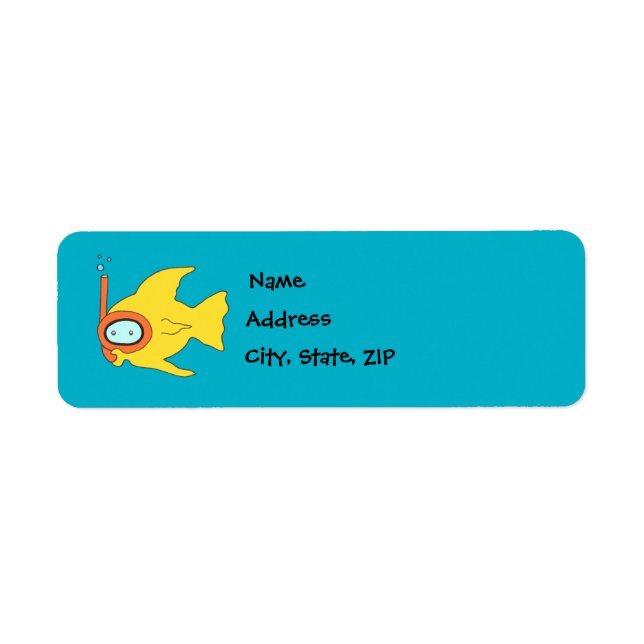 Étiquette Snorkeling Baignade Poisson Jaune (Devant)