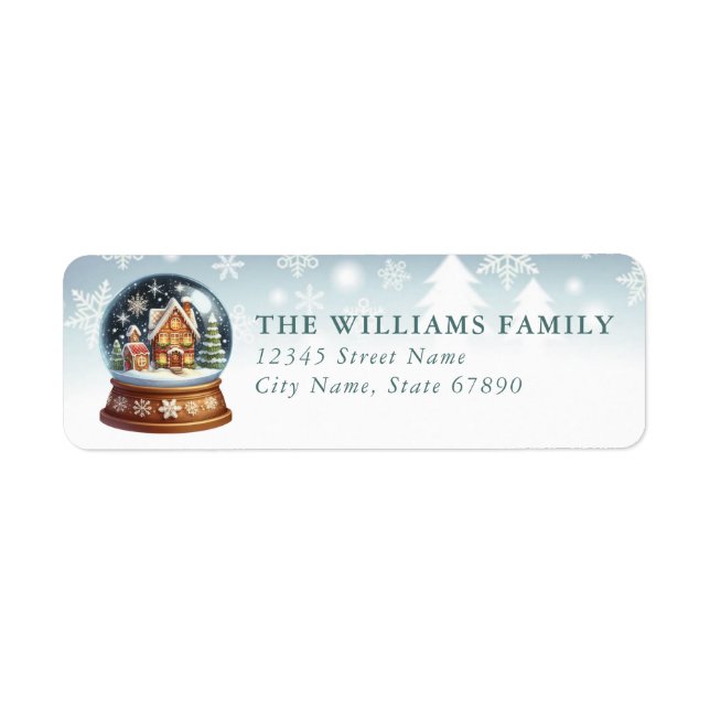Étiquette Snow Globe Return Address Labels (Devant)