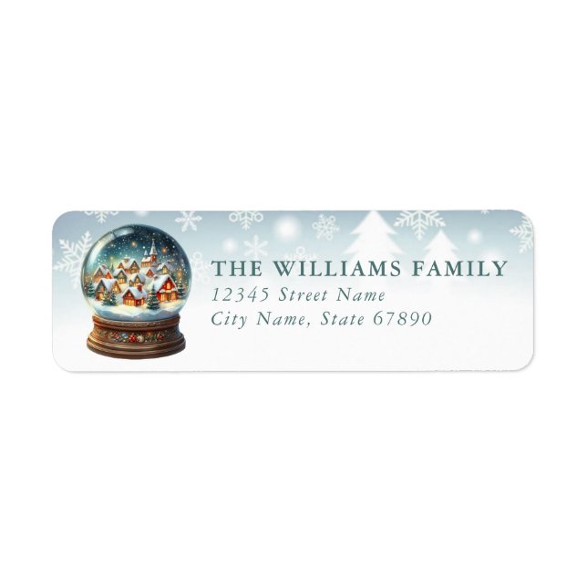 Étiquette Snow Globe Return Address Labels (Devant)