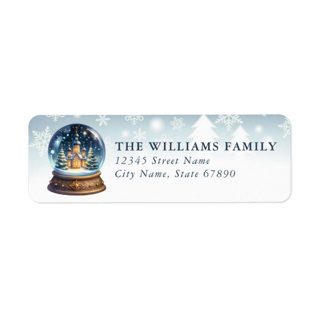 Étiquette Snow Globe Return Address Labels (Devant)