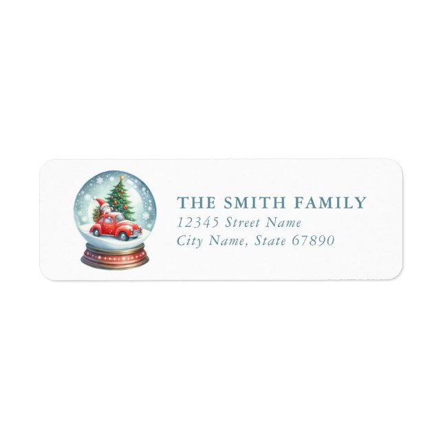 Étiquette Snow Globe Return Address Labels (Devant)