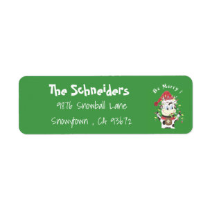 Étiquette Snowbell the cow green return address labels