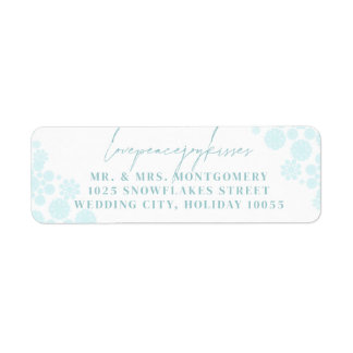 Étiquette Snowflakes Love Peace Joy Kisses Mariage Adresse