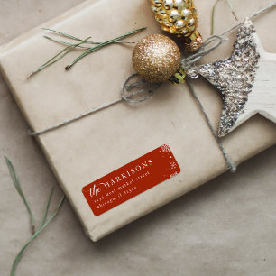 Étiquette Snowflakes Script & Serif Family Return Address