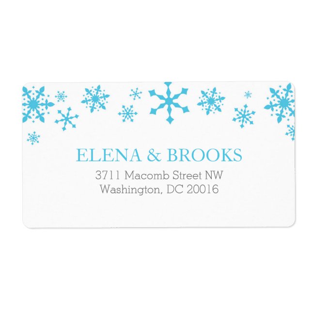Étiquette Snowflakes Winter Wedding Carte de réponse Étiquet (Devant)