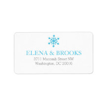 Snowflakes Winter Wedding Return Adresse Label