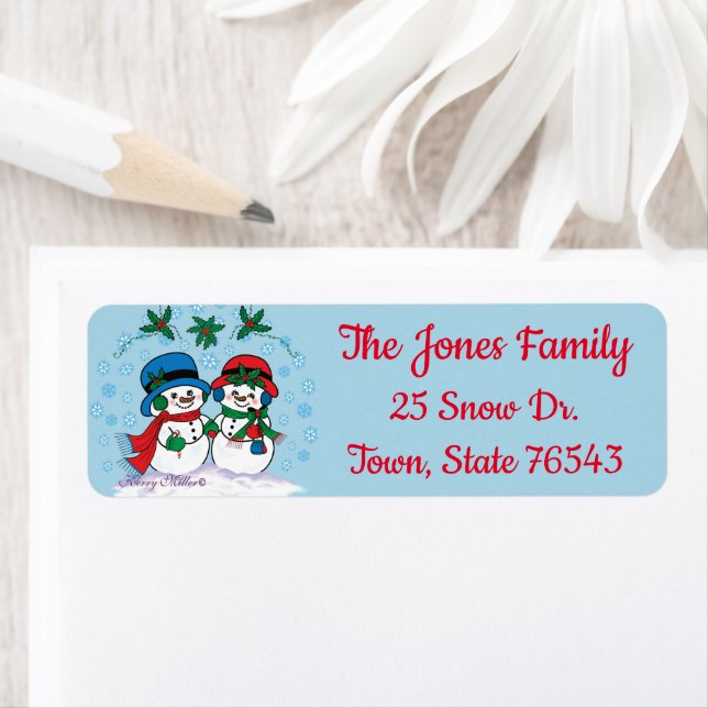 Étiquette Snowman (En situation)