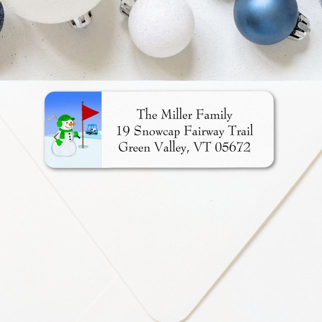 Étiquette  Snowman Golfer Return Address Label (Créateur téléchargé)