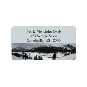 Étiquette Snowy Ellery Lake California Paysage hivernal