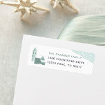 Étiquette Snowy Village Return Address Label<br><div class="desc">A cozy holiday return address label design with cute hygge vibes,  featuring a snowy Christmas village scene. Personalize with your family name and address.</div>