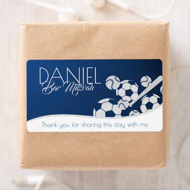 Étiquette Soccer Baseball Combo Bar Mitzvah (En situation)