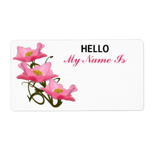 Étiquette Social Group Meeting Poppies Hello Paper Name Tag