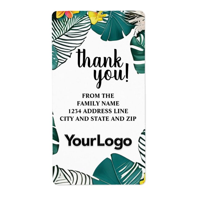 Étiquette Société de Logo de Jungle Tropicale Professionnell (Devant)