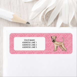 Étiquette Soft-Coated Wheaten Terrier Cœurs Roses Et Texte