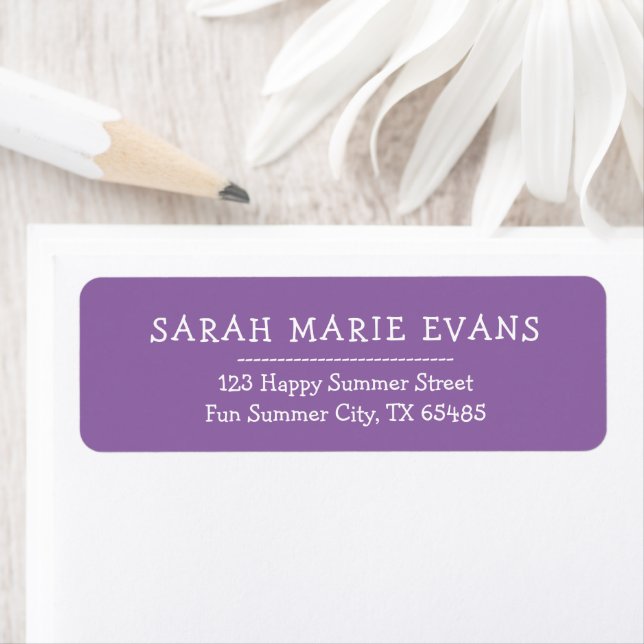 Étiquette Soft Muted Lavender Stylish Return Address Labels (En situation)