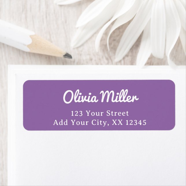 Étiquette Soft Muted Lavender - Trendy Address Label (En situation)