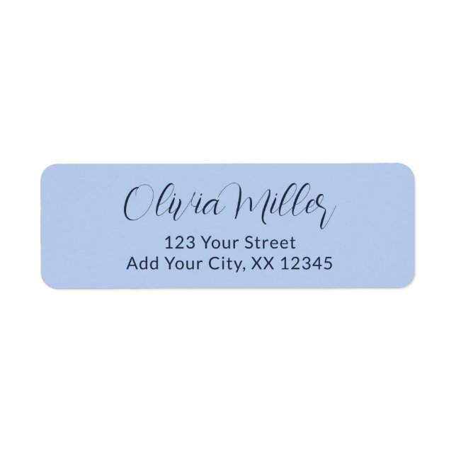 Étiquette Soft Sky Blue - Elegant Address Label (Devant)